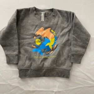 Oregon Coast Aquarium Shark Dolphin Sweatshirt Grey Kids Size 4